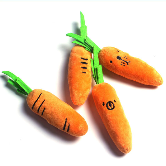 Pet Toys Cat Plush Chew Toy Molar Carrot Squeak Toy